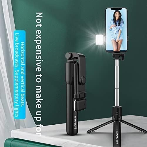 Extendable 3-in-1 Selfie Stick with Tripod, Flash & Remote Control