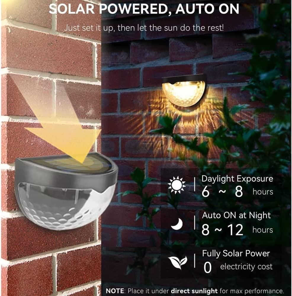 Solar-Powered Fence Lights (Set of 4) – Durable Outdoor LED for Yard, Deck, and Pathways