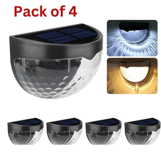 Solar-Powered Fence Lights (Set of 4) – Durable Outdoor LED for Yard, Deck, and Pathways